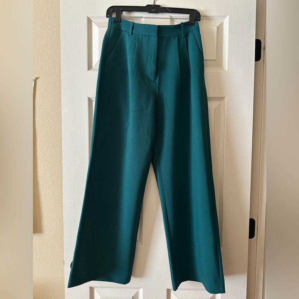 Abercrombie & Fitch Teal Wide-Leg Trousers
